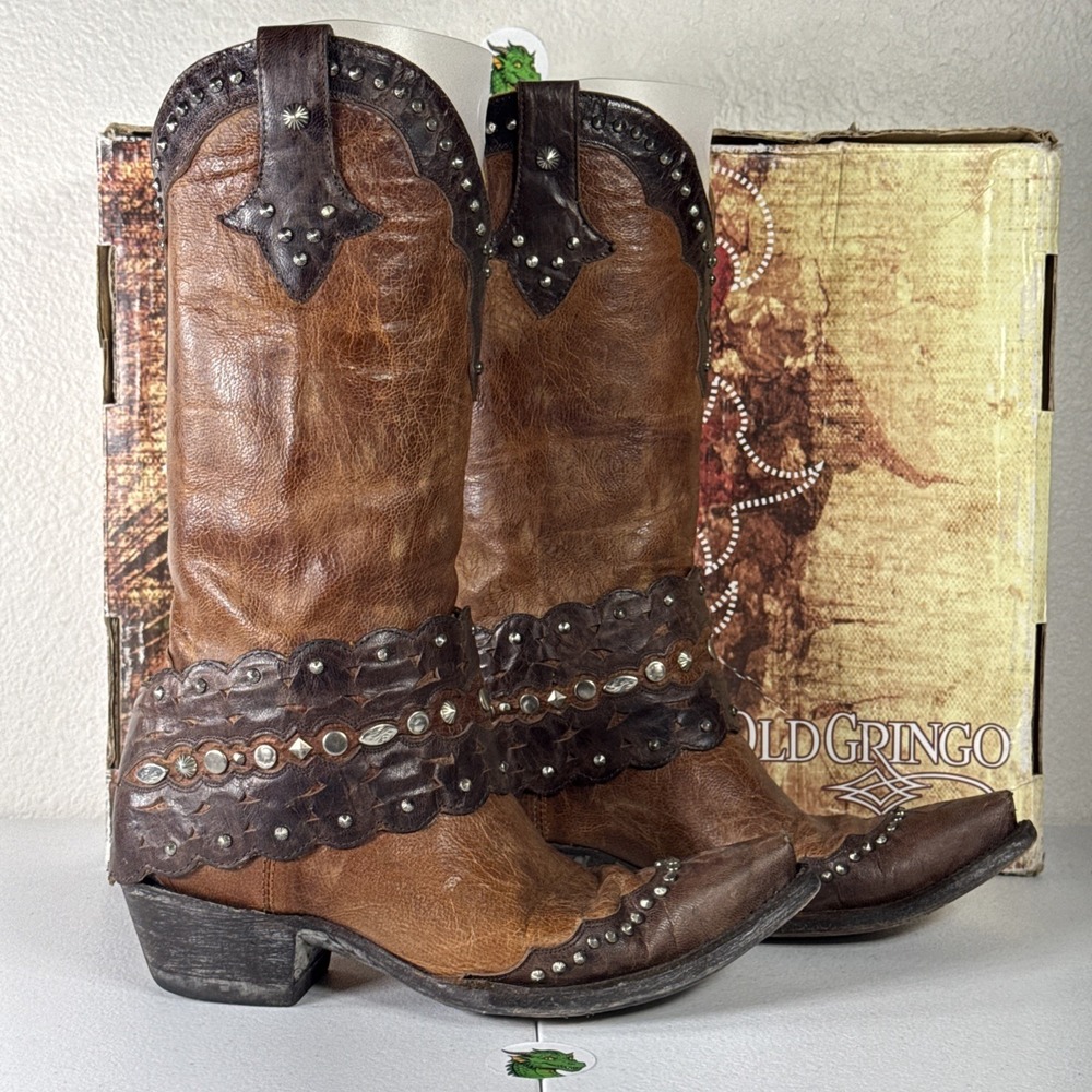 Old Gringo Studded Western Cowboy Boots Size 7 Country Festival Line Dancing